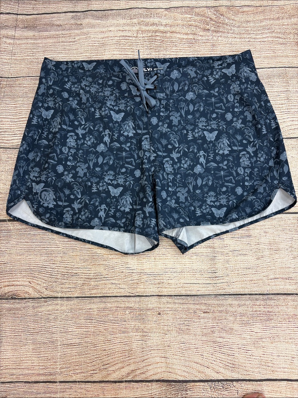 Women's Navy Floral Athletic Shorts/swim bottoms